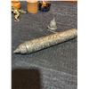 Image 4 : Decorative Lot: Metal Tubular Box, Soapstone Bears, Wooden Elephant, Candle, Dragon
