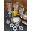 Image 2 : Crystal Decor, Silver Plate Serving Pieces, Flatware Set and Knife Lot