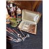 Image 5 : Lot with Beer Steins, Flatware Sets, Figurines, Candle Holders, Bar Tools, Teddy Bear