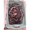 Image 4 : Large Bin of Mixed Vintage Metal Animal Traps and Chains Assorted Sizes