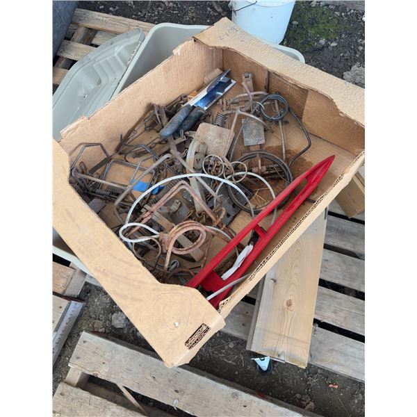 Traps, Wooden Birdhouses, and Wood Pieces with Stakes
