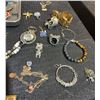 Image 6 : Costume Jewelry With Watch, Bracelets, Rings, Pins, Chains, In Philips Box