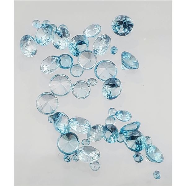 Blue Zircons (10.35 ct, 1.5–4.5 mm Round)