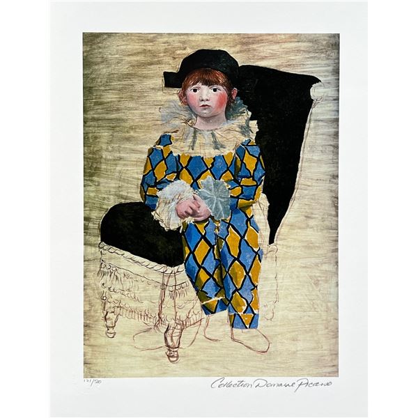 Pablo Picasso PAUL AS A HARLEQUIN Estate Signed Limited Edition Giclee