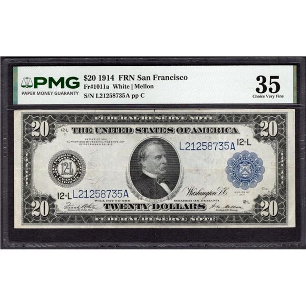 1914 $20 San Francisco FRN PMG 35