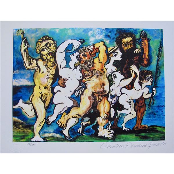 Pablo Picasso SILENUS DANCING IN COMPANY Estate Signed Limited Edition Giclee