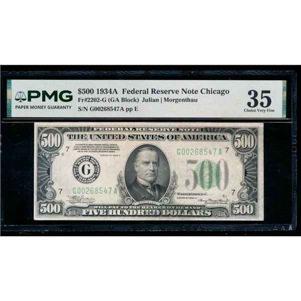 1934A $500 Chicago FRN PMG 35
