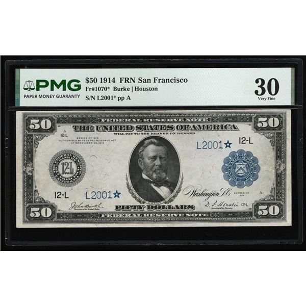 1914 $50 STAR San Francisco FRN PMG 30