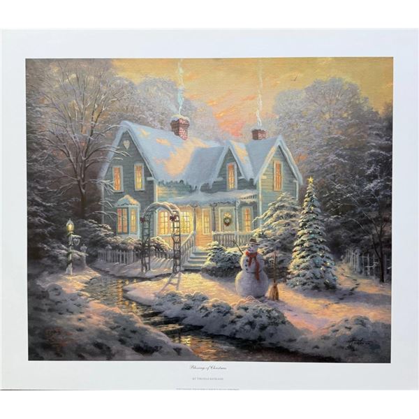 Thomas Kinkade BLESSINGS OF CHRISTMAS Hand Signed Limited Edition Lithograph