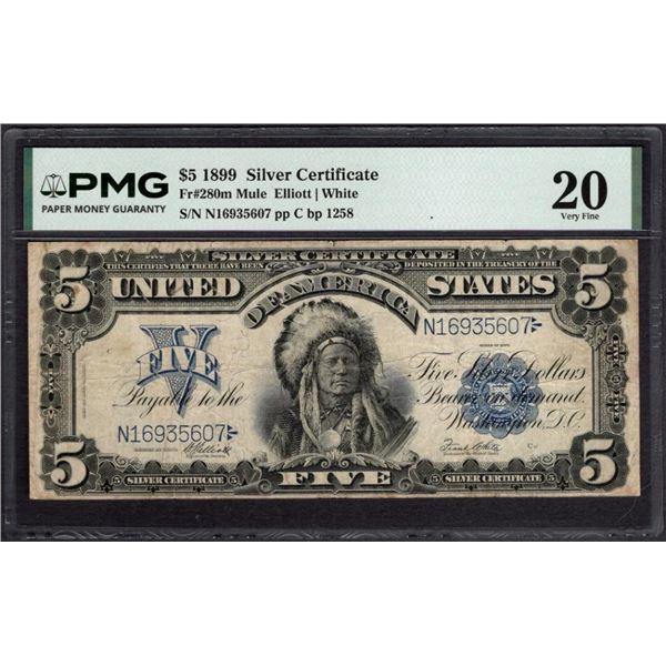 1899 $5 Chief Silver Certificate PMG 20