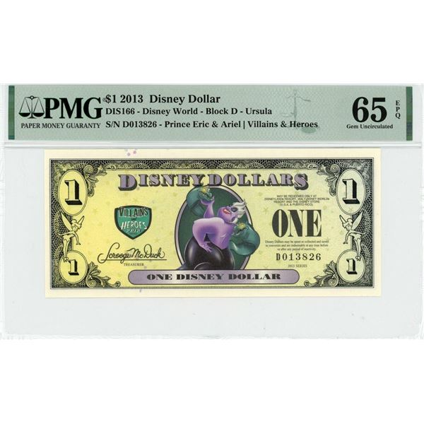 2013 $1 Ursula Disney Dollar PMG 65EPQ