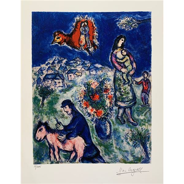 Marc Chagall SUR LA ROUTE DU VILLAGE Limited Edition Facsimile Signed Giclee