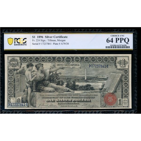 1896 $1 Educational Silver Certificate PCGS 64PPQ