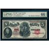 Image 1 : 1907 $5 Legal Tender Note PMG 66EPQ