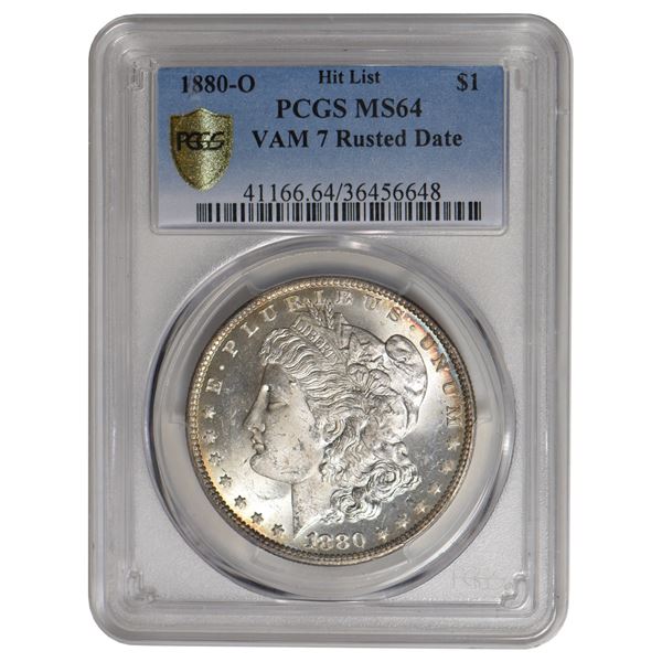 1880-O $1 Roll End TONING Morgan Silver Dollar PCGS MS64