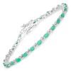 Image 1 : Plated Rhodium 3.24ctw Emerald Bracelet