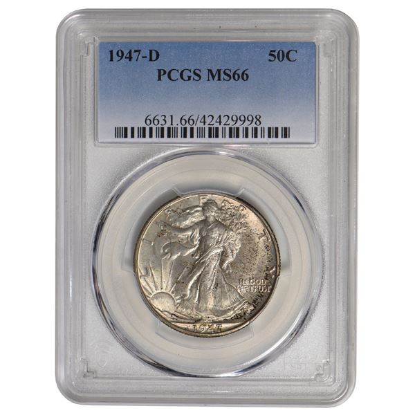 1947-D Walking Liberty Half Dollar PCGS MS66