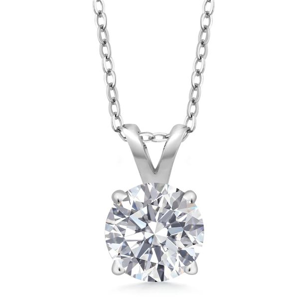 Sterling Silver 1.00ct Lab Diamond Pendant with Chain