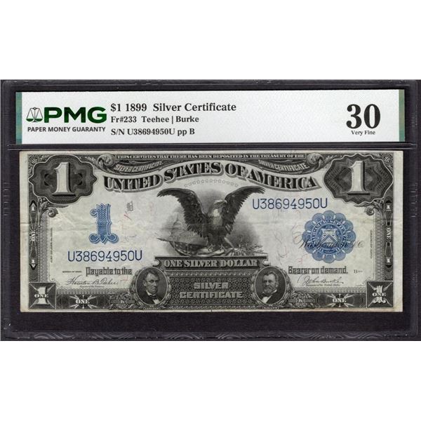 1899 $1 Black Eagle Silver Certificate PMG 30