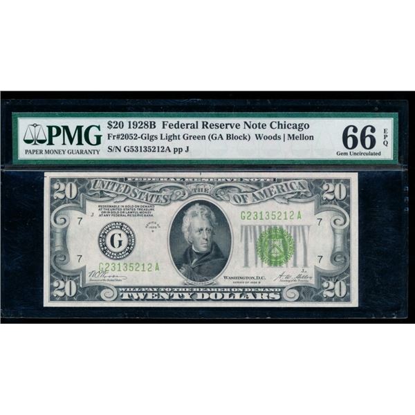 1928B $20 Chicago FRN PMG 66EPQ