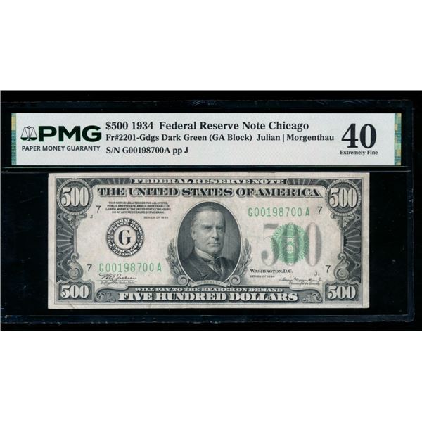 1934 $500 Chicago FRN PMG 40
