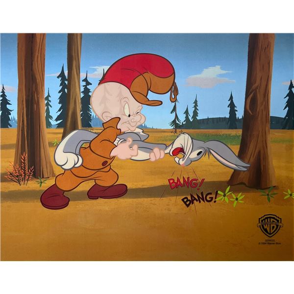 Warner Bros BUGS BUNNY & ELMER FUDD Sericel Animation Art Cel