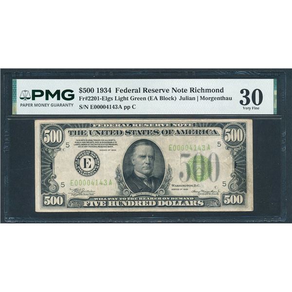 1934 $500 Richmond FRN PMG 30