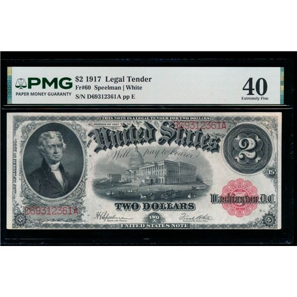 1917 $2 Legal Tender Note PMG 40