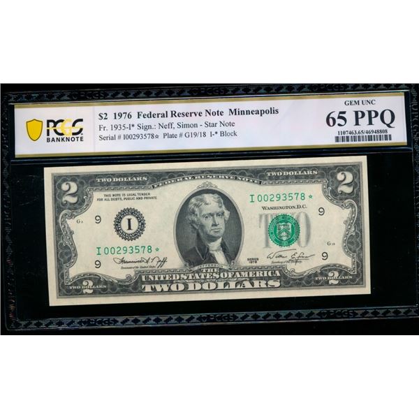 1976 $2 STAR Minneapolis FRN PCGS 65PPQ