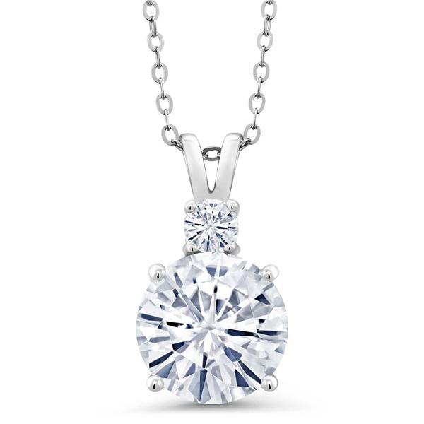 Sterling Silver 4.16ctw Moissanite Pendant with Chain