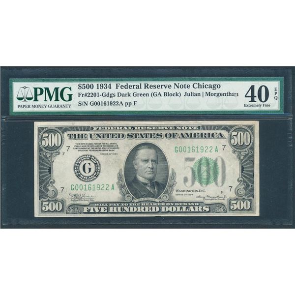 1934 $500 Chicago FRN PMG 40EPQ