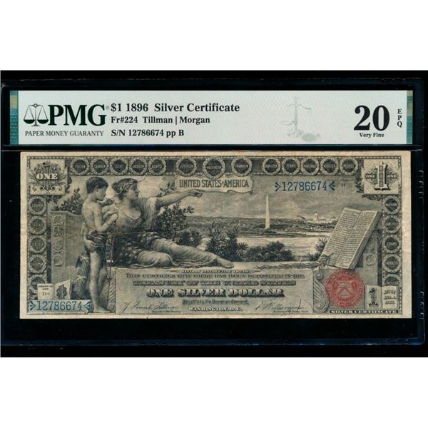 1896 $1 Educational Silver Certificate PMG 20EPQ