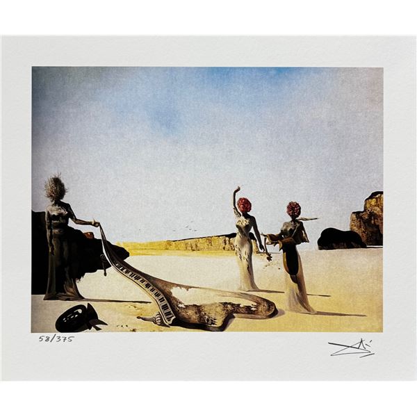 Salvador Dali THREE YOUNG SURREALIST WOMEN Facsimile Signed & Numbered Giclee