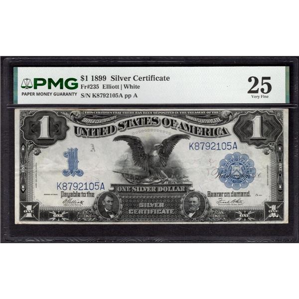 1899 $1 Black Eagle Silver Certificate PMG 25
