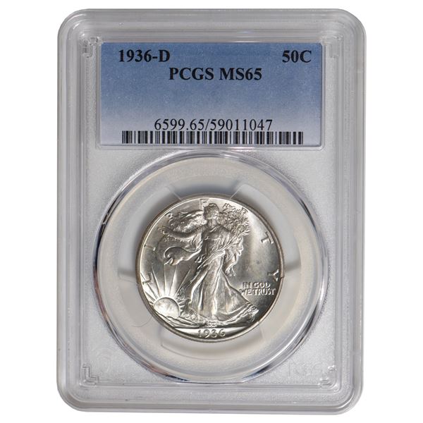 1936-D Walking Liberty Half Dollar PCGS MS65