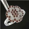 Image 1 : 1 ctw Red & White Diamond Ring White Gold