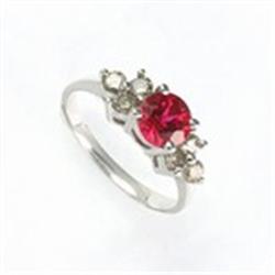 1 ctw Lab Created Ruby & Diamond White Gold Ring