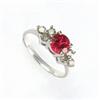 Image 1 : 1 ctw Lab Created Ruby & Diamond White Gold Ring