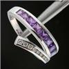 Image 1 : Lab Purple Sapphire & Diamond White Gold Band