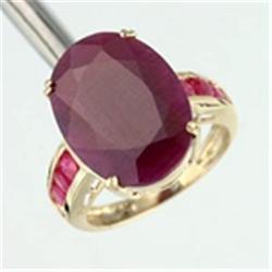 6 ct. Genuine Ruby Ring in Yellow Gold