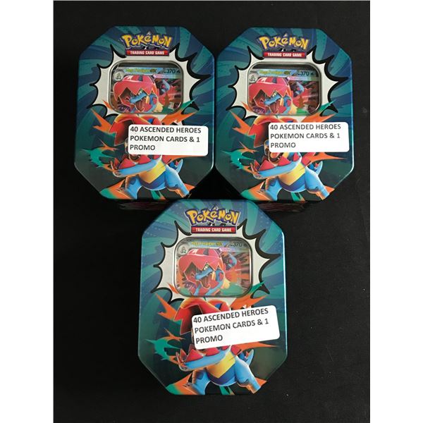 LOT OF 120 POKEMON TCG ASCENDED HEROES TRADING CARDS + 3 PROMOS AND 3 TINS