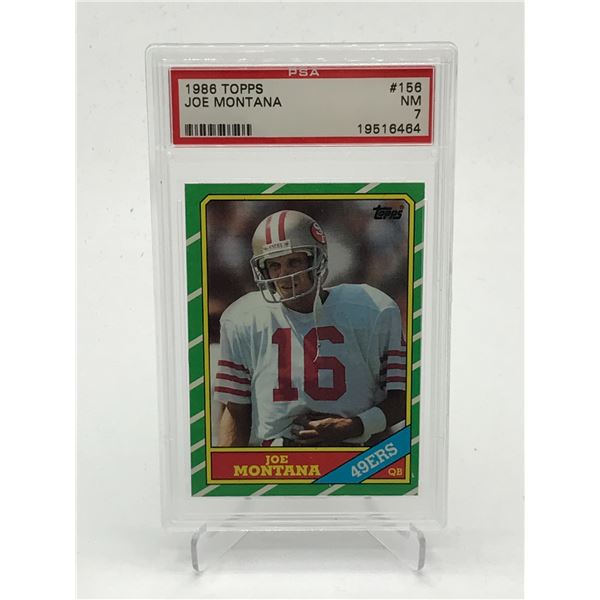 1986 TOPPS JOE MONTANA TRADING CARD - PSA GRADE 7