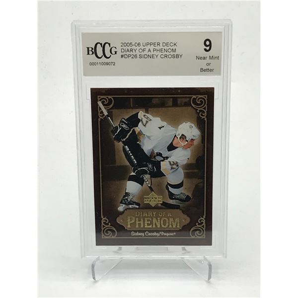 2005-06 UPPER DECK DIARY OF A PHENOM SIDNEY CROSBY TRADING CARD - BCCG GRADE 9