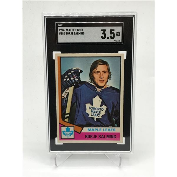 1974-75 OPC BORJE SALMING HOCKEY TRADING CARD - SGC GRADE 3.5