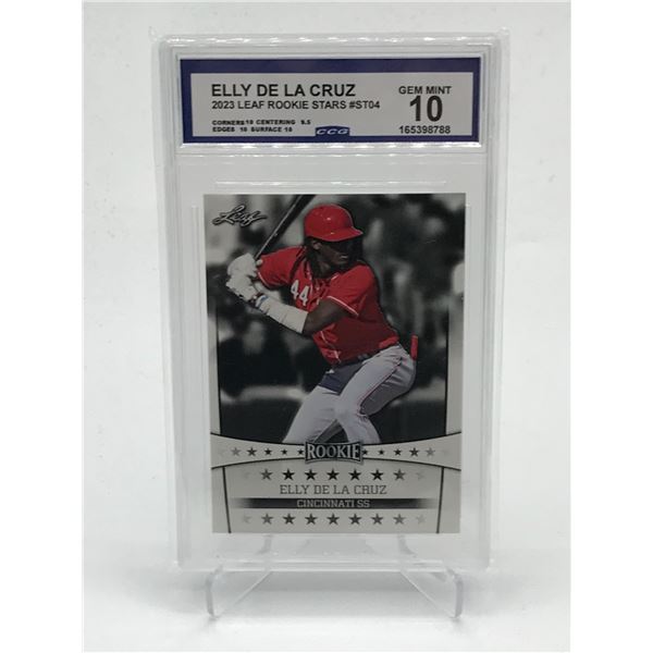 2023 LEAFS ROOKIES STARS ELLY DE LA CRUZ TRADING CARD - CCG GRADE 10
