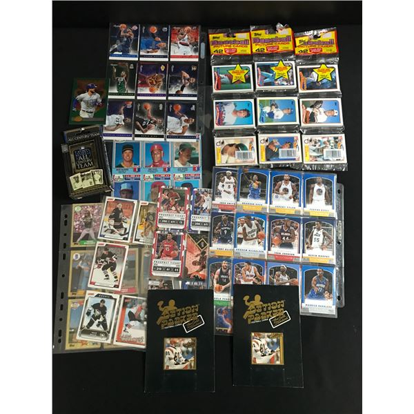 SEVERAL BINDER SLEEVES OF MIXED SPORTS TRADING CARDS