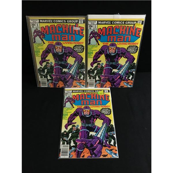 LOT OF 3 MACHINE MAN #1 COMICS - MARVEL COMICS