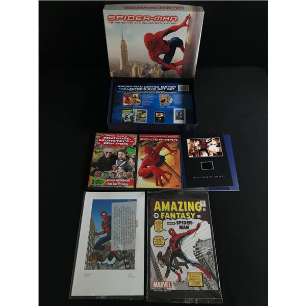 SPIDER-MAN DVD BOX SET INCLUDING COMIC AND MOVIE FILM CELL