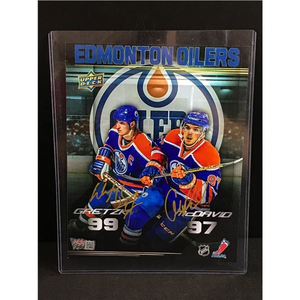 CONNOR MCDAVID AND WAYNE GRETZKY DUAL SIGNED 8 X 10 PHOTO - ACE COA
