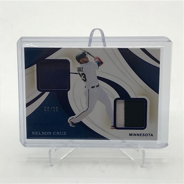 2020 PANINI IMMACULATE COLLECTION BASEBALL NELSON CRUZ DUAL PATCH TRADING CARD 09/25
